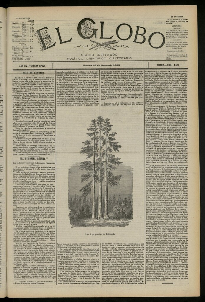 Miniatura de El Globo : diario ilustrado del 27 de marzo de 1888, nº 4529