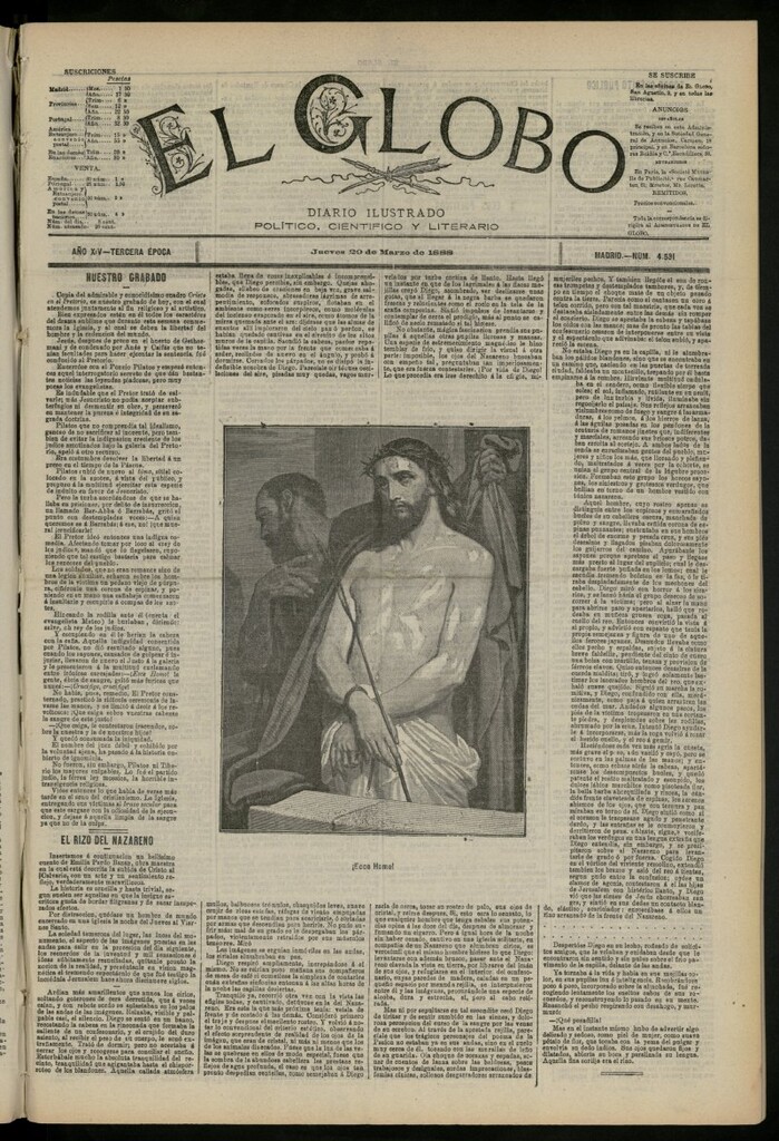 Miniatura de El Globo : diario ilustrado del 29 de marzo de 1888, nº 4531