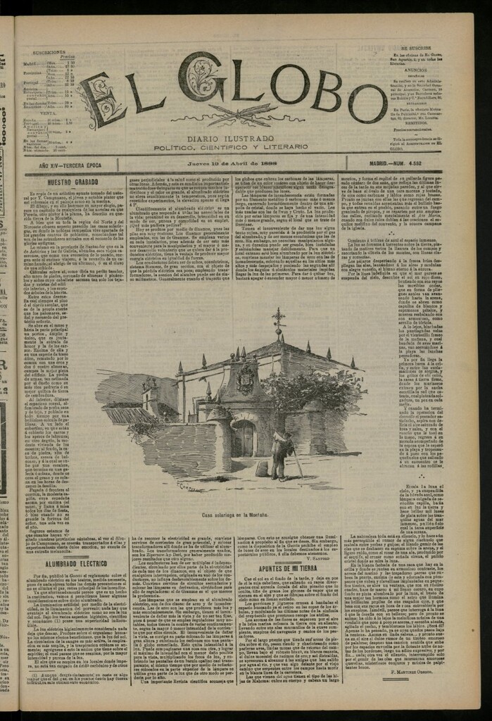 Miniatura de El Globo : diario ilustrado del 19 de abril de 1888, nº 4552