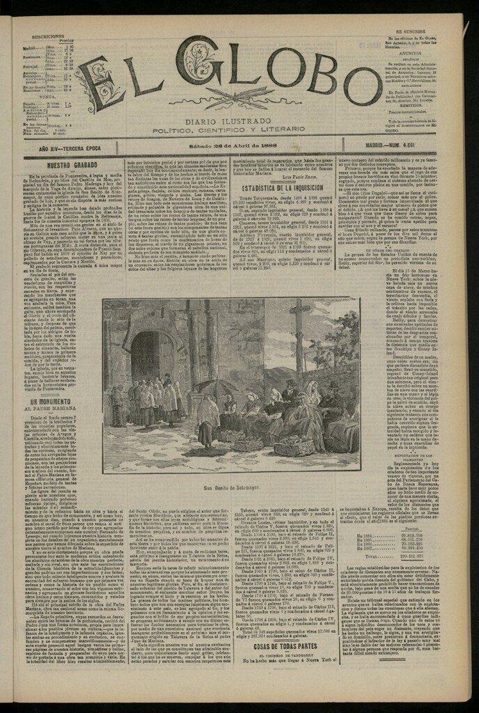 Miniatura de El Globo : diario ilustrado del 28 de abril de 1888, nº 4561