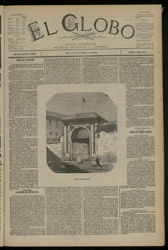 Miniatura de El Globo : diario ilustrado del 2 de mayo de 1888, nº 4565