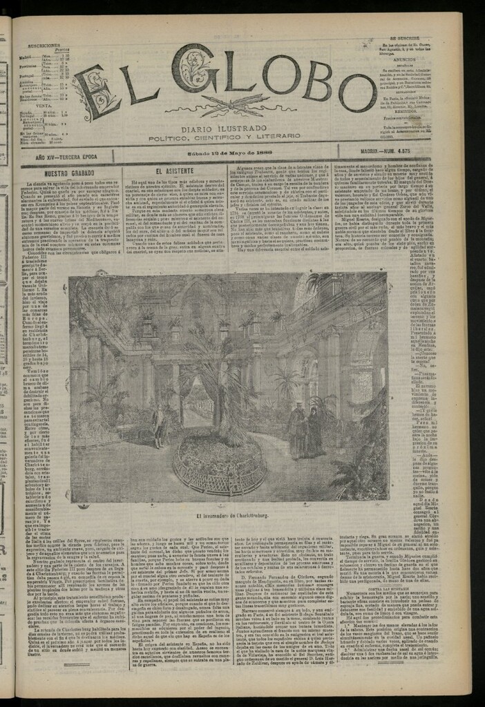 Miniatura de El Globo : diario ilustrado del 12 de mayo de 1888, nº 4575