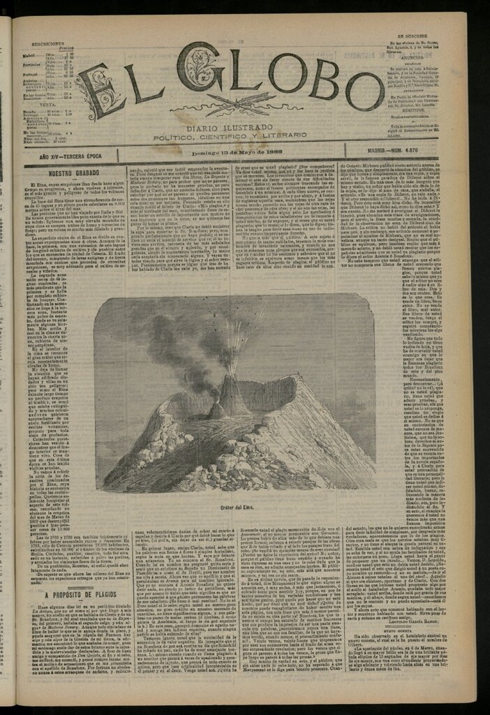 Miniatura de El Globo : diario ilustrado del 13 de mayo de 1888, nº 4576