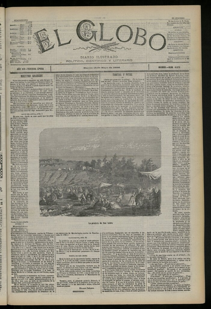 Miniatura de El Globo : diario ilustrado del 15 de mayo de 1888, nº 4578