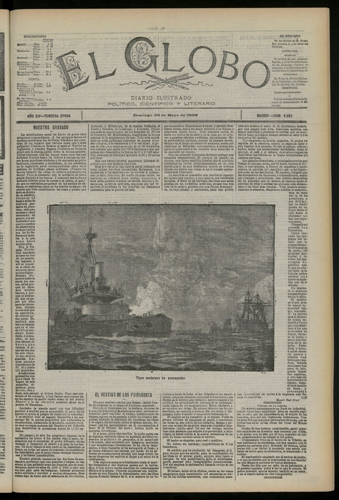 Miniatura de El Globo : diario ilustrado del 20 de mayo de 1888, nº 4582