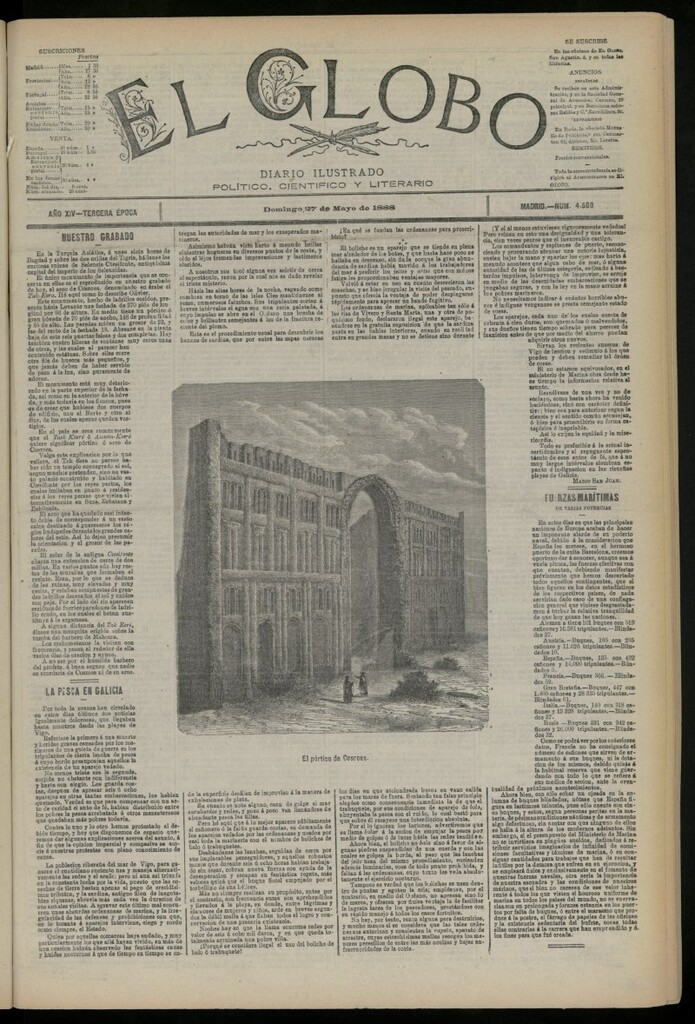 Miniatura de El Globo : diario ilustrado del 27 de mayo de 1888, nº 4589