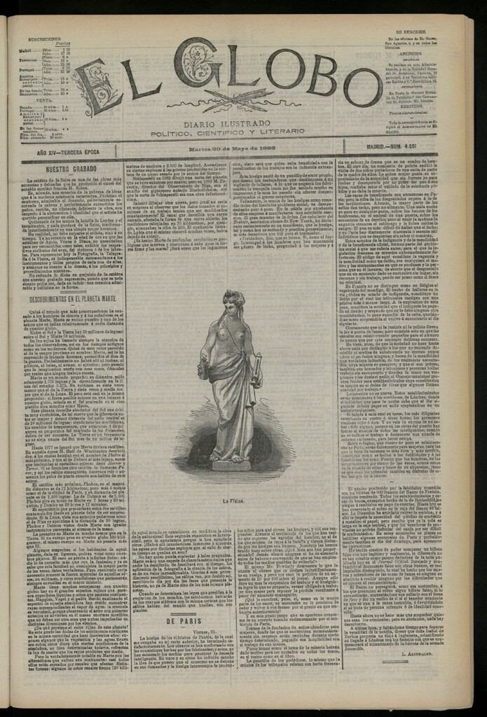 Miniatura de El Globo : diario ilustrado del 29 de mayo de 1888, nº 4591