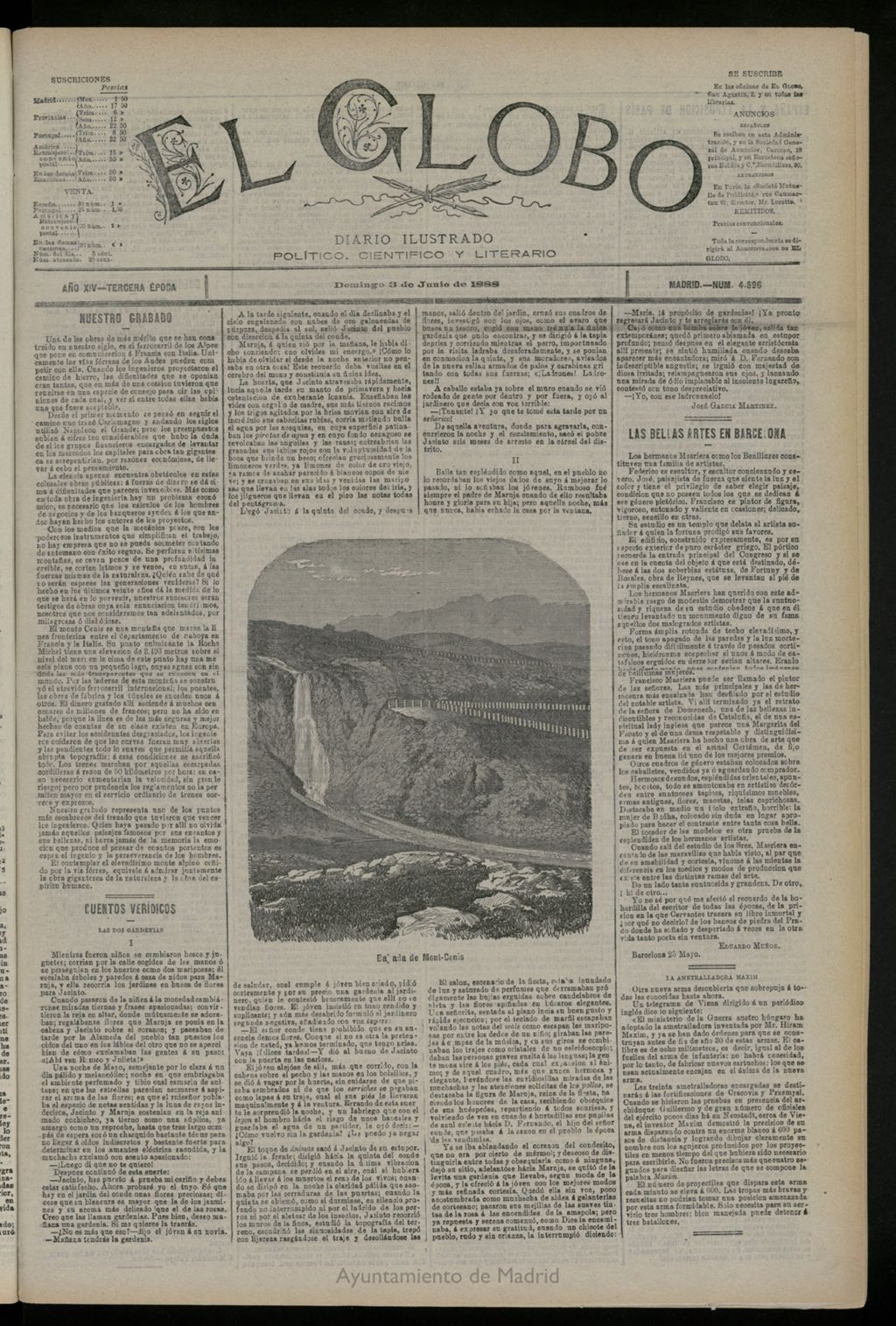 Miniatura de El Globo : diario ilustrado del 3 de junio de 1888, nº 4596