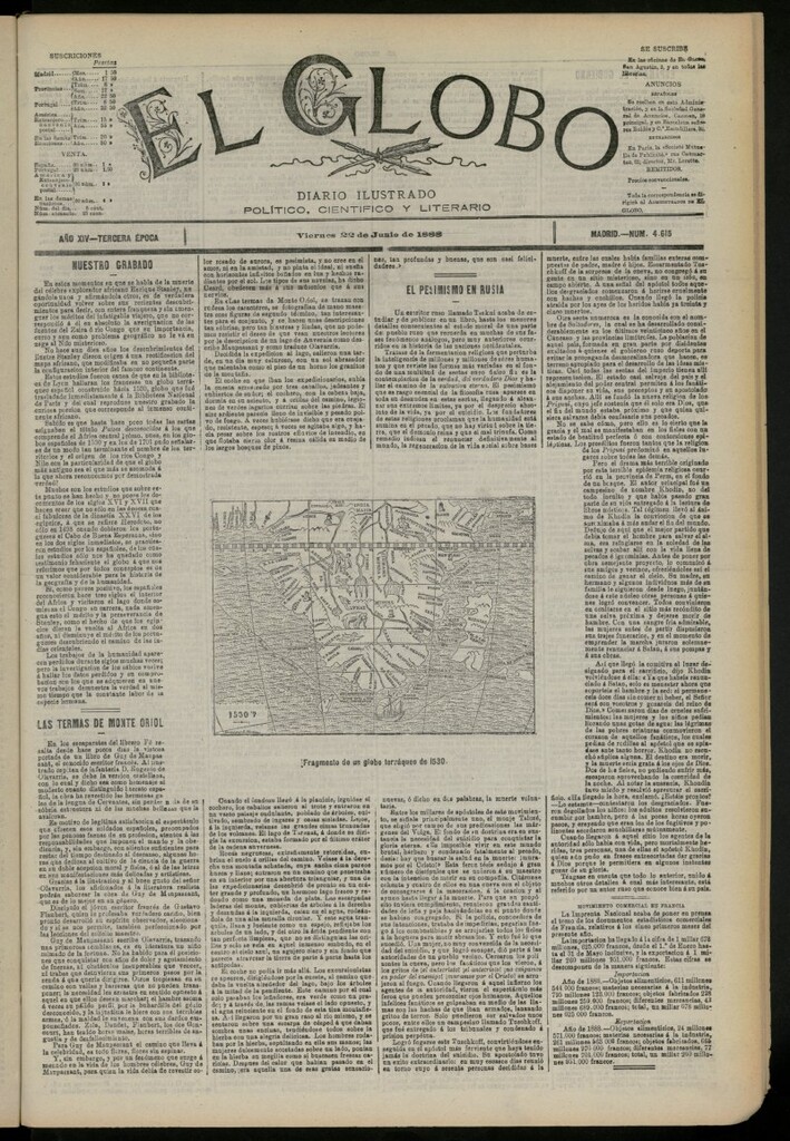 Miniatura de El Globo : diario ilustrado del 22 de junio de 1888, nº 4615