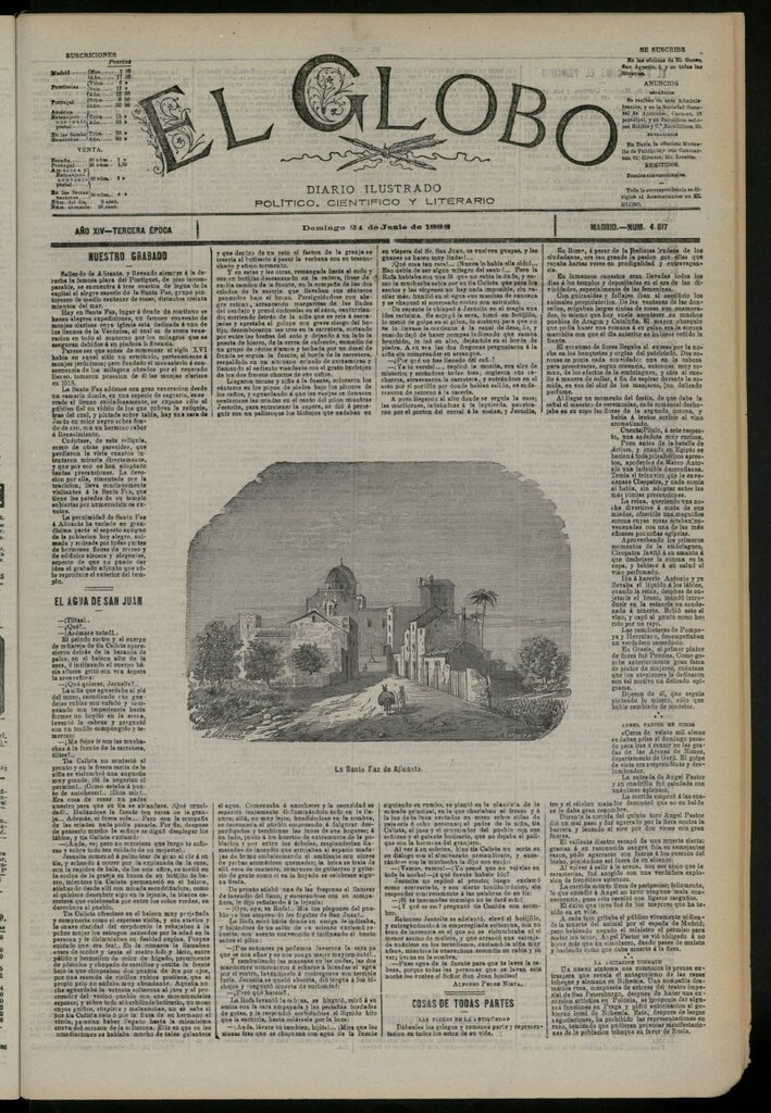 Miniatura de El Globo : diario ilustrado del 24 de junio de 1888, nº 4617