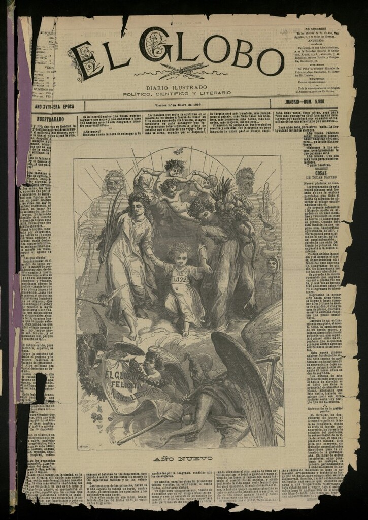 Miniatura de El Globo : diario ilustrado del 1 de enero de 1892, nº 5900