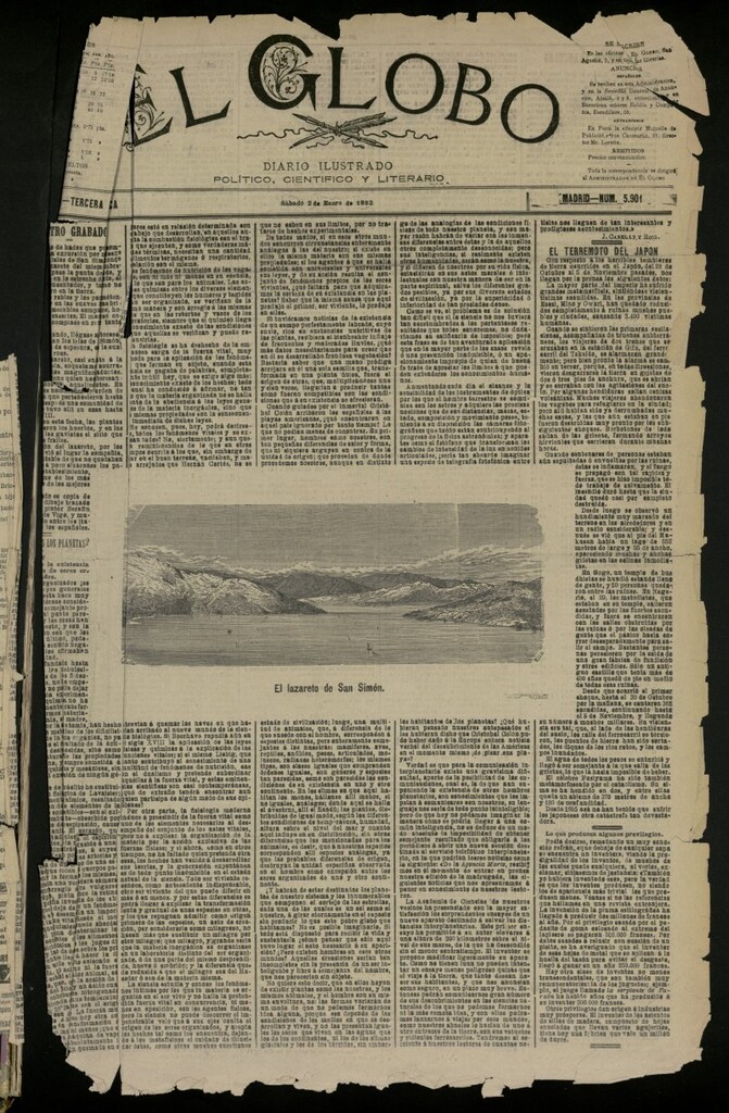 Miniatura de El Globo : diario ilustrado del 2 de enero de 1892, nº 5901