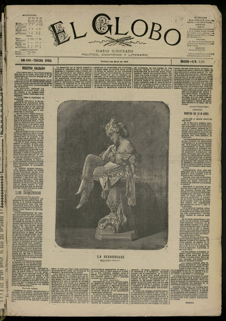 Miniatura de El Globo : diario ilustrado del 3 de enero de 1892, nº 5902