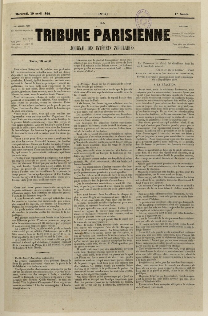 Miniatura de La Tribune Parisienne : journal des intérêts populaires