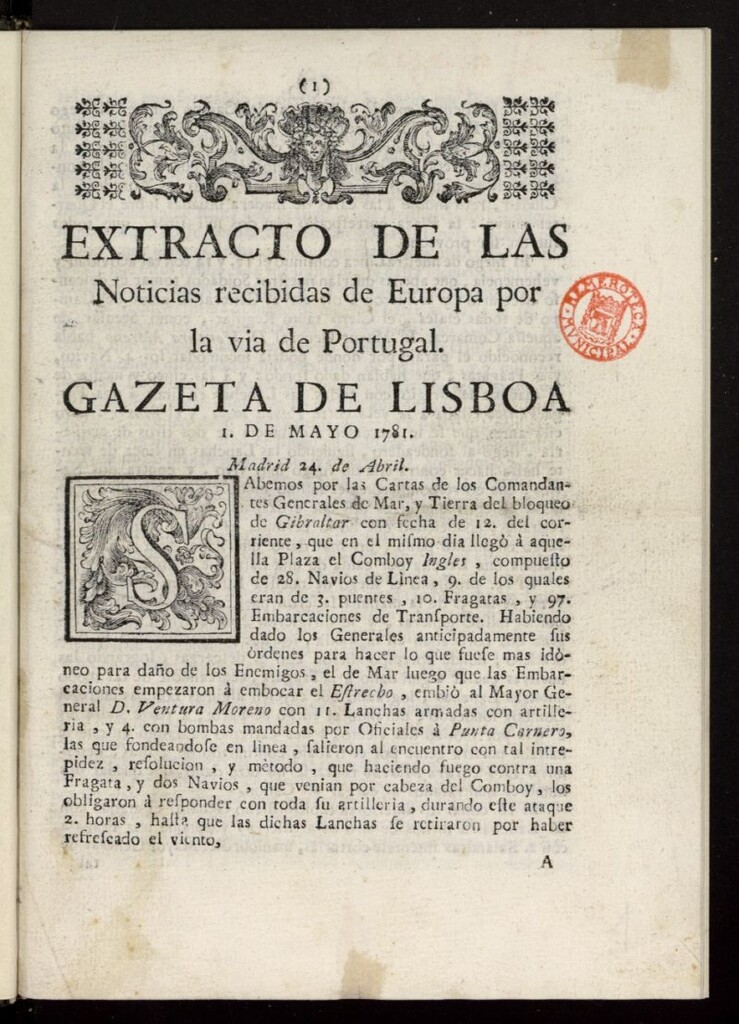 Miniatura de Extracto de las Noticias recibidas de Europa por la vía de Portugal