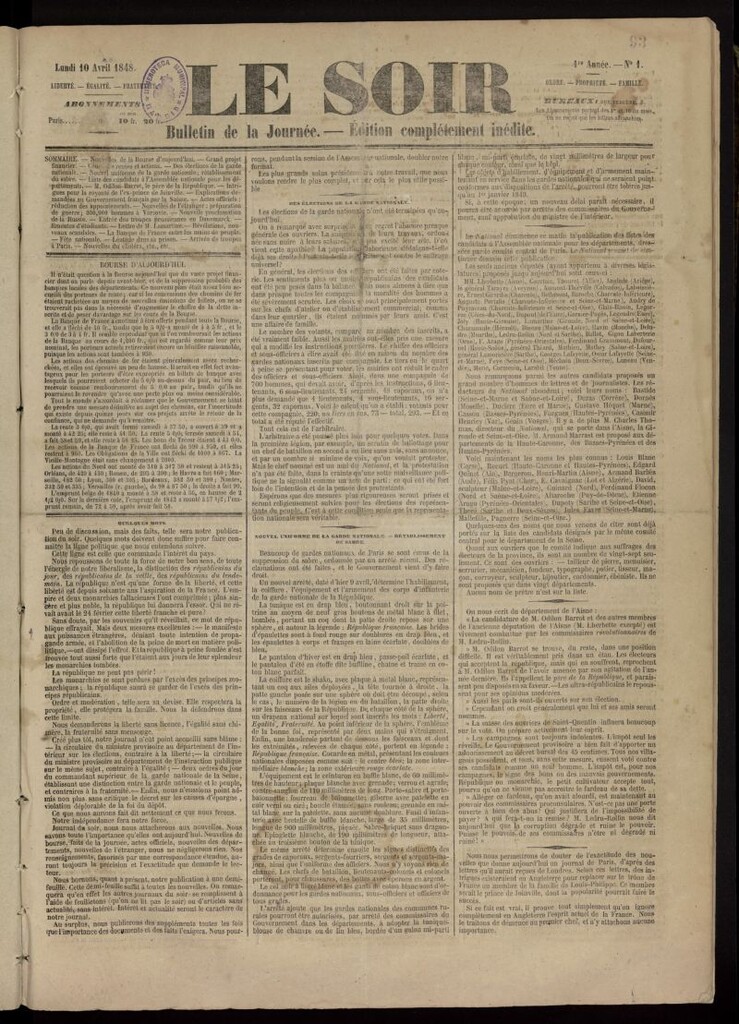 Miniatura de Le Soir : bulletin de la journée
