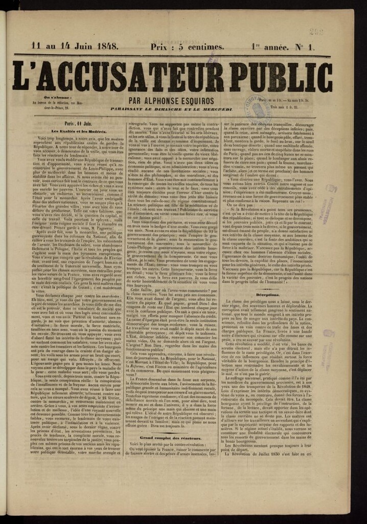 Miniatura de L´Accusateur Public par Alphonse Esquiros