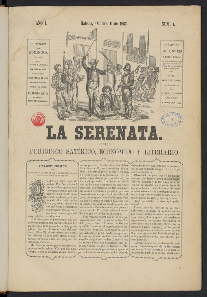 Miniatura de La Serenata: Periódico satírico, económico y literario