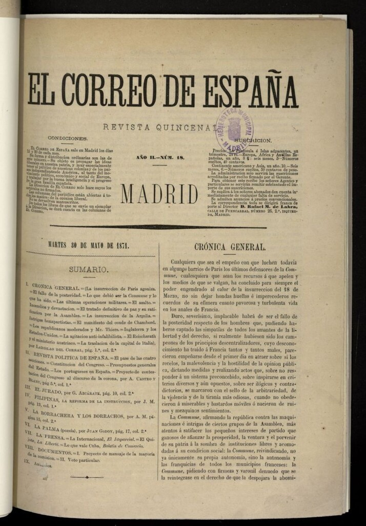 Miniatura de El Correo de España: revista quincenal