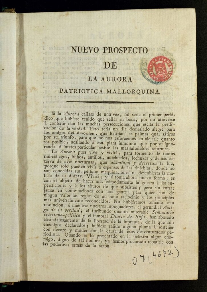 Miniatura de Aurora Patriótica Mallorquina