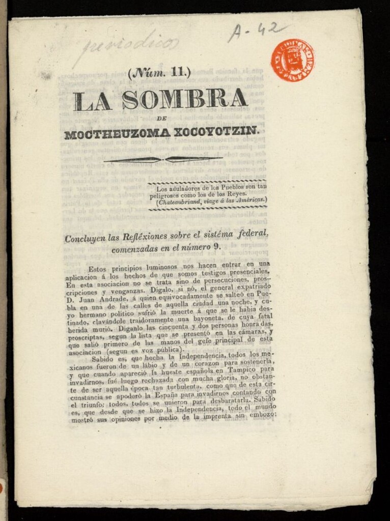 Miniatura de La Sombra de Moctheuzoma Xocoyotzin