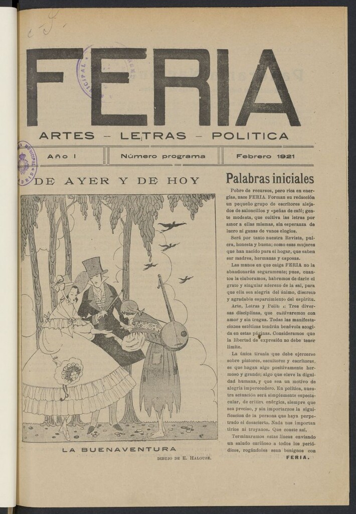 Miniatura de Feria: artes, letras, política