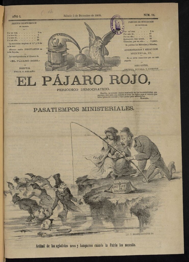 Miniatura de El Pájaro Rojo: periódico democrático
