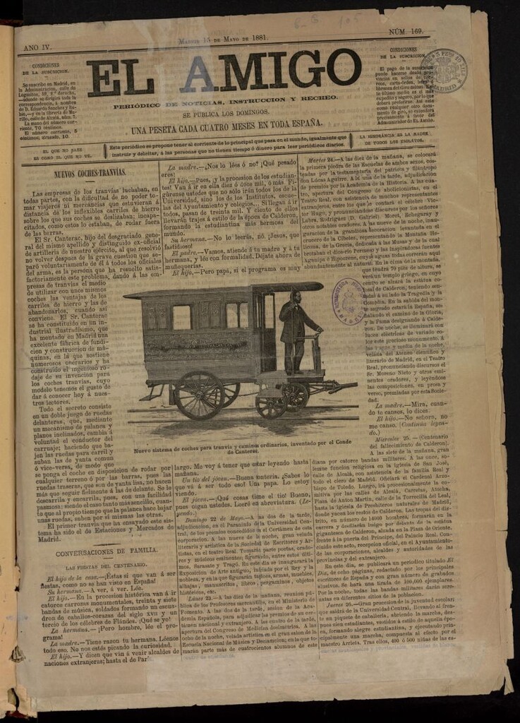 Miniatura de El Amigo: periódico de noticias, instrucción y recreo