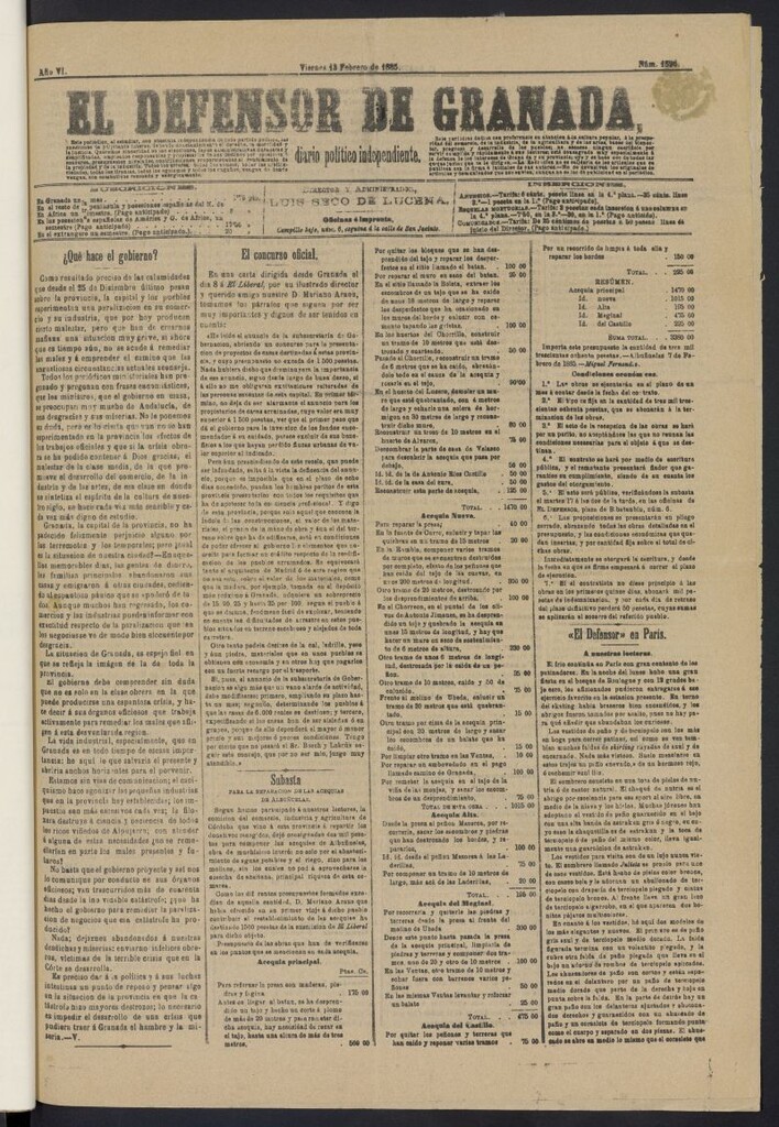 Miniatura de El Defensor de Granada: diario político independiente