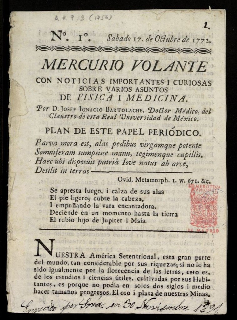Miniatura de Mercurio Volante