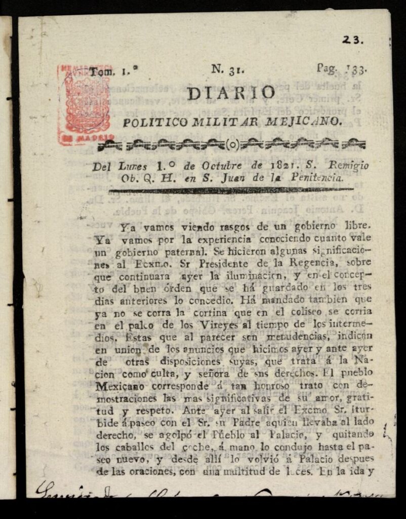 Miniatura de Diario Político Militar Mejicano