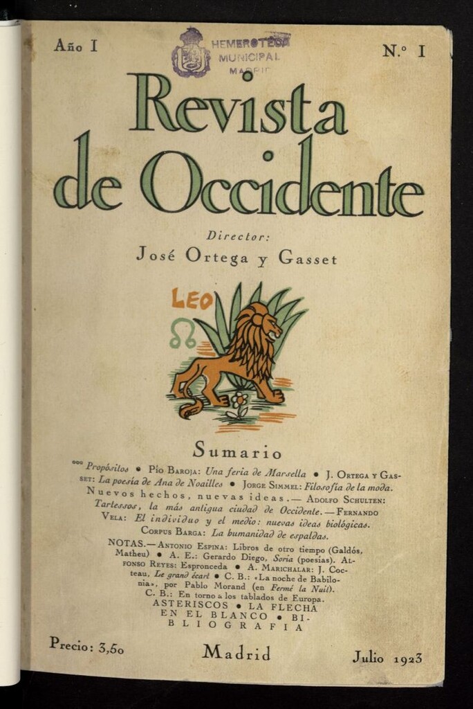 Miniatura de Revista de Occidente