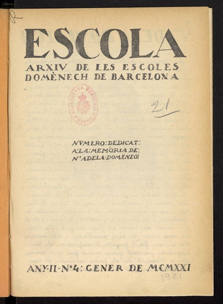 Miniatura de Escola: arxiv de les escoles domènech de Barcelona
