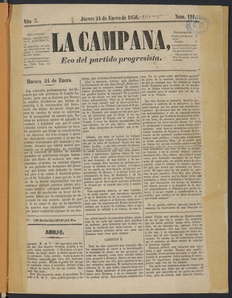 Miniatura de La Campana: eco del partido progresista
