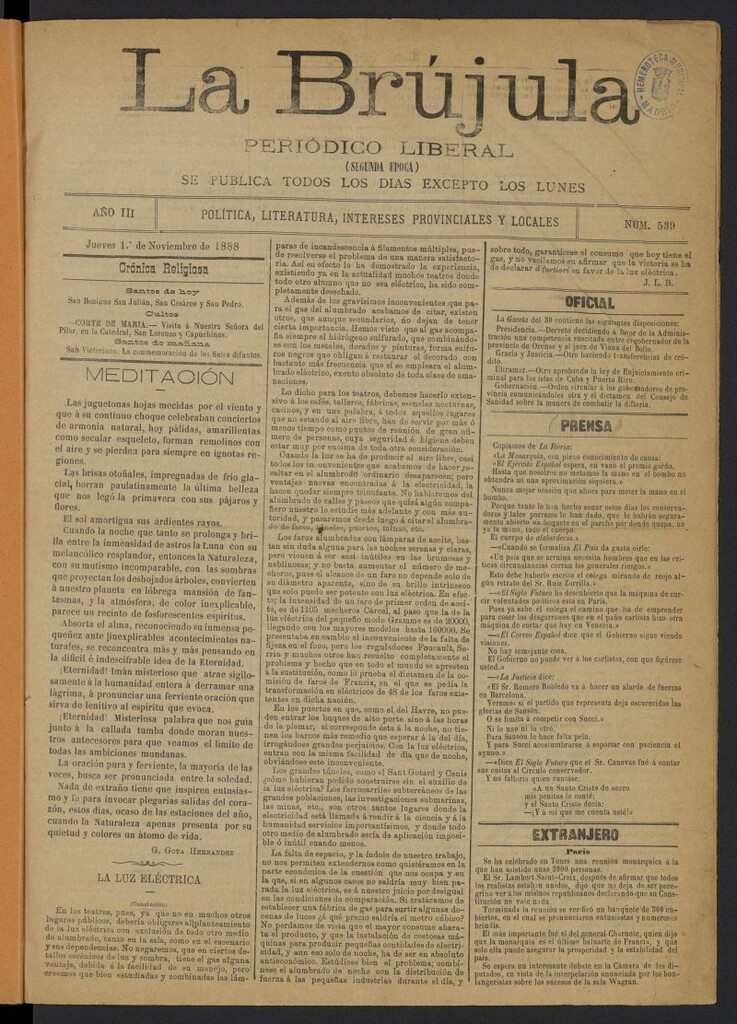 Miniatura de La Brújula: periódico liberal