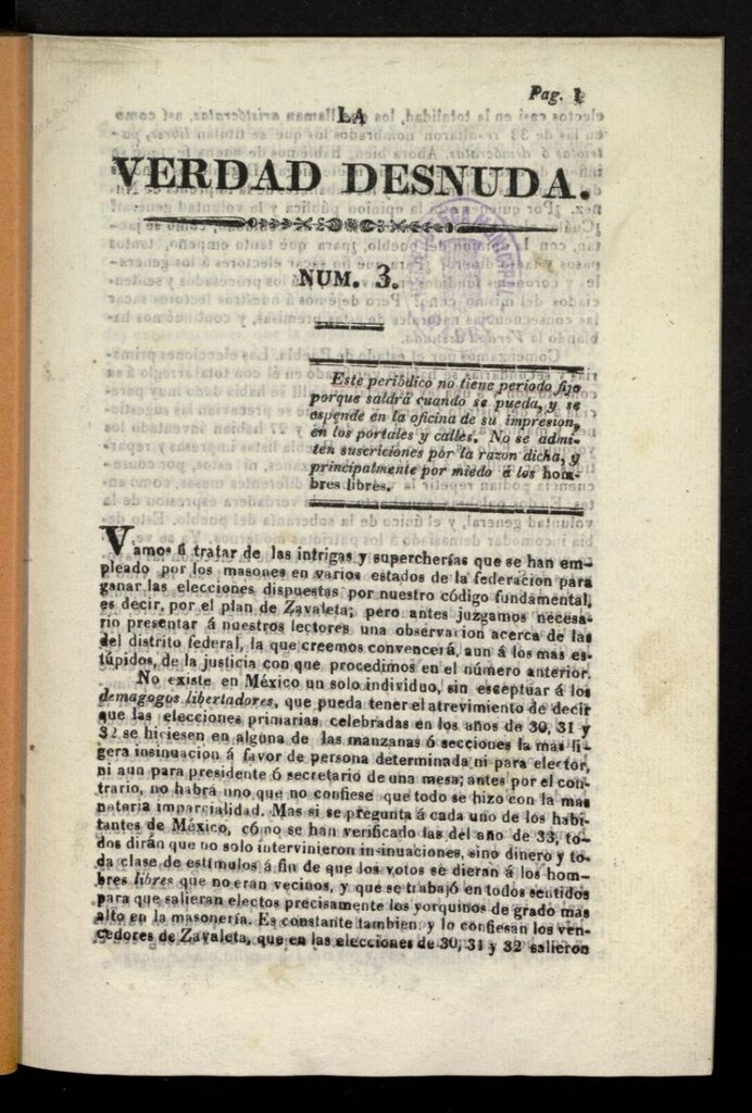 Miniatura de La Verdad Desnuda (México.1833)
