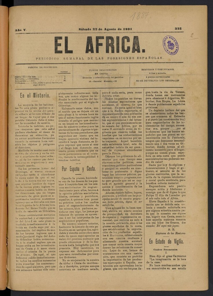 Miniatura de El África (Ceuta, 1891)