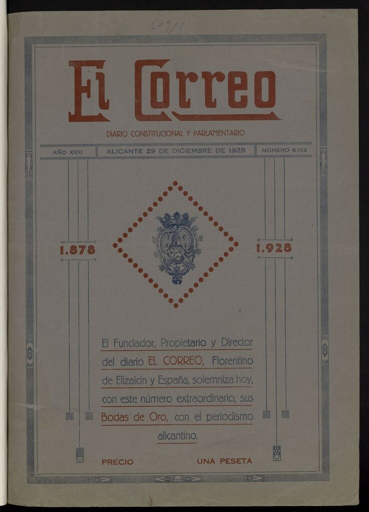 Miniatura de El Correo: diario constitucional y parlamentario
