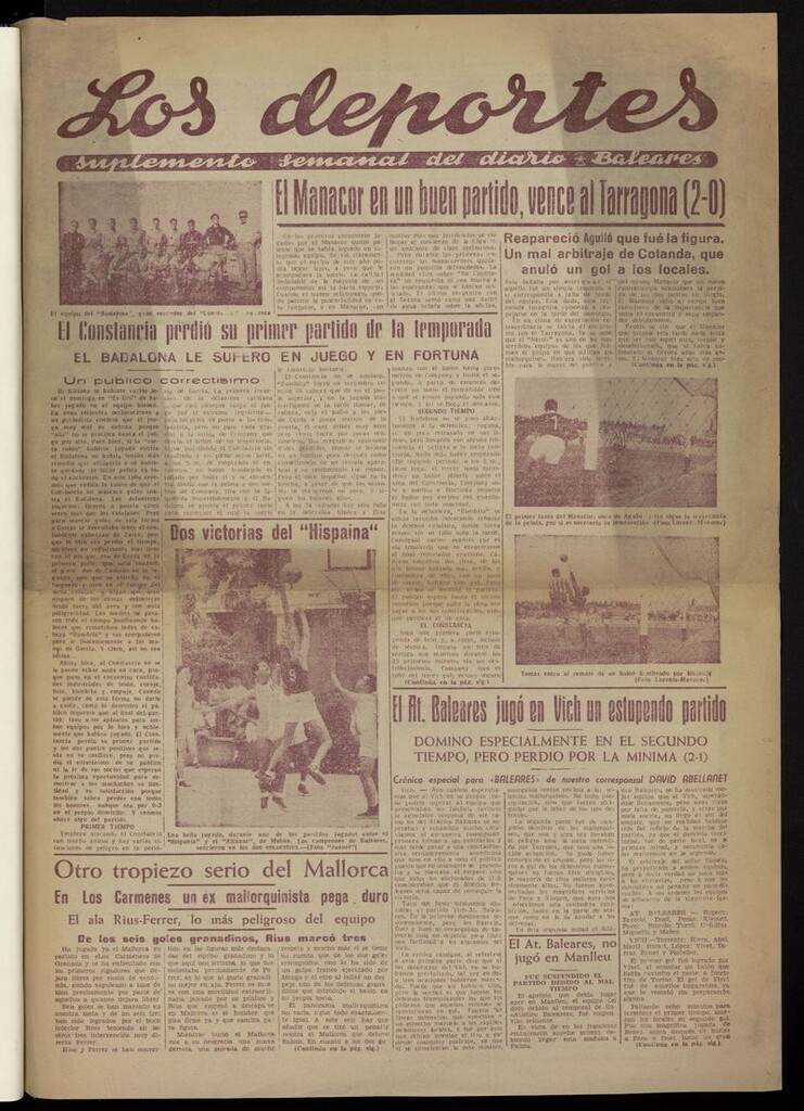 Miniatura de Los Deportes: suplemento semanal del Diario Baleares