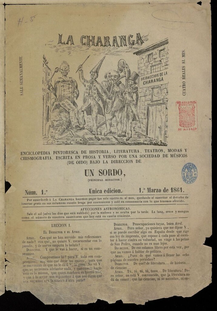 Miniatura de La Charanga (Palma, 1861)