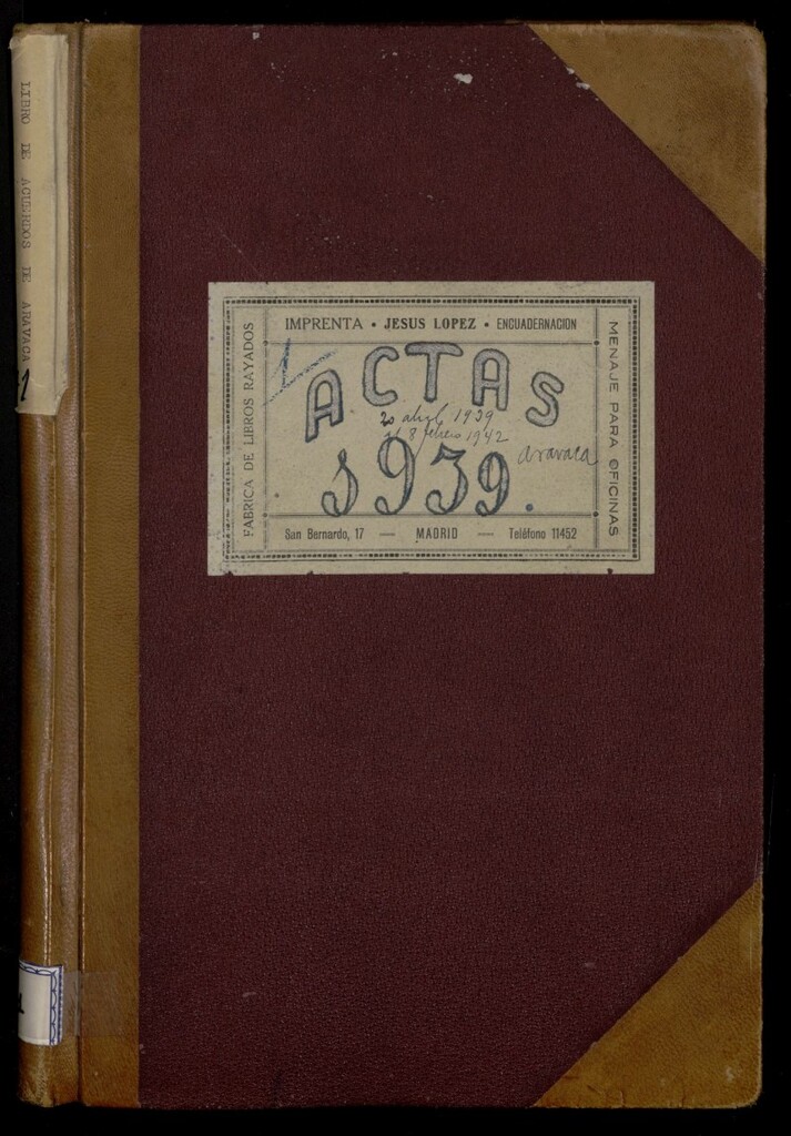 Miniatura de Libros de Actas de Acuerdos de la Comisión gestora del Ayuntamiento de Aravaca