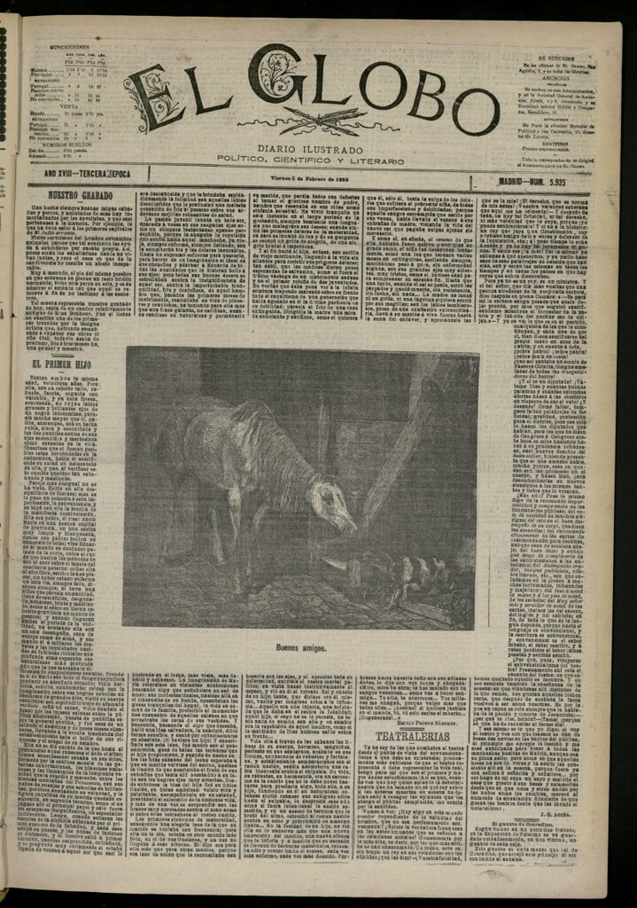 Miniatura de El Globo : diario ilustrado del 5 de febrero de 1892, nº 5935