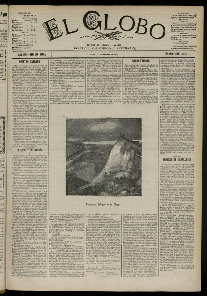 Miniatura de El Globo : diario ilustrado del 11 de febrero de 1892, nº 5941