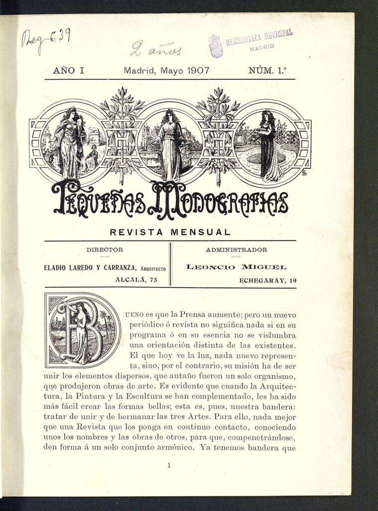 Miniatura de Pequeñas Monografías : revista mensual