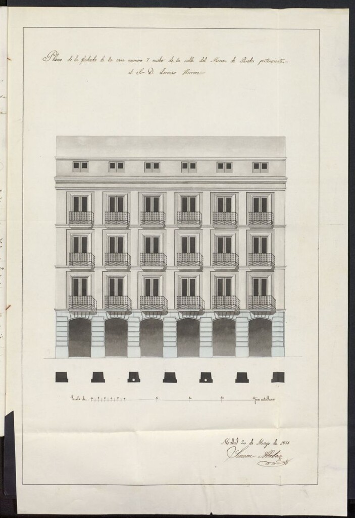 Miniatura de Licencia concedida a Don Lorenzo Herrera para edificar una casa en la calle del Mesón de Paredes, 7