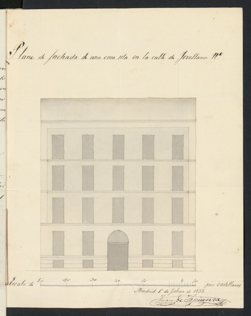 Miniatura de Licencia concedida a Don Juan de Aspiunza para edificar una casa en la calle de Jovellanos 3