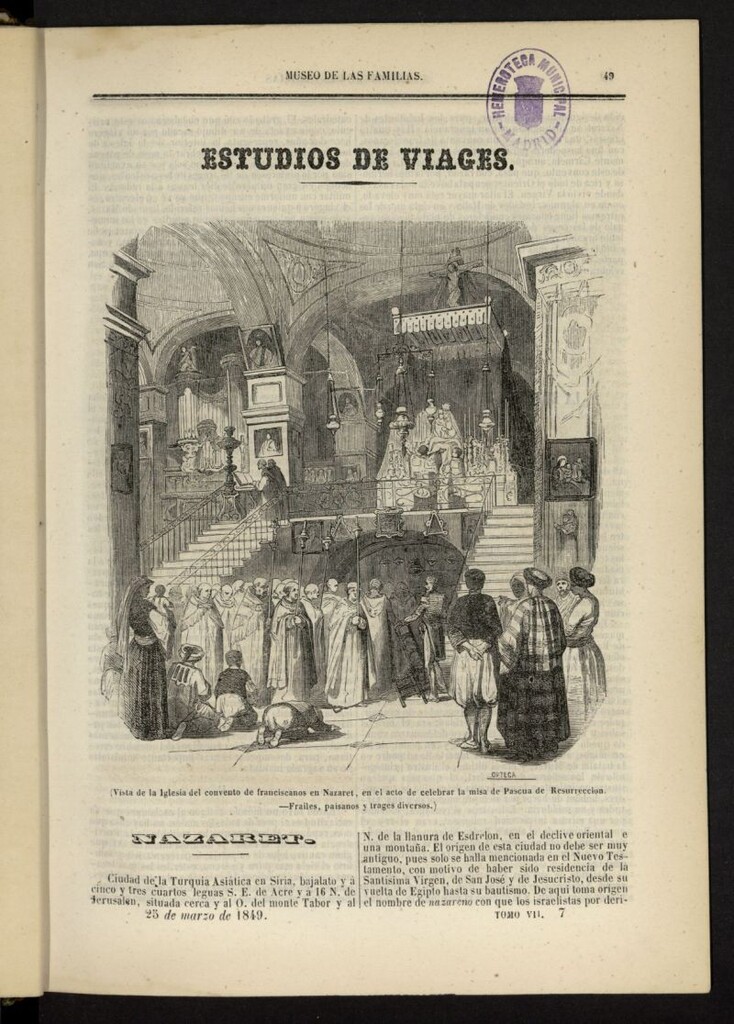 Miniatura de Museo de las familias: periódico mensual del 25 de marzo de 1849
