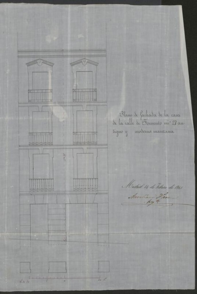 Miniatura de D. José Abascal, dueño de la casa nº 27 calle de Fomento, en solicitud de licencia para construirla de nueva planta.