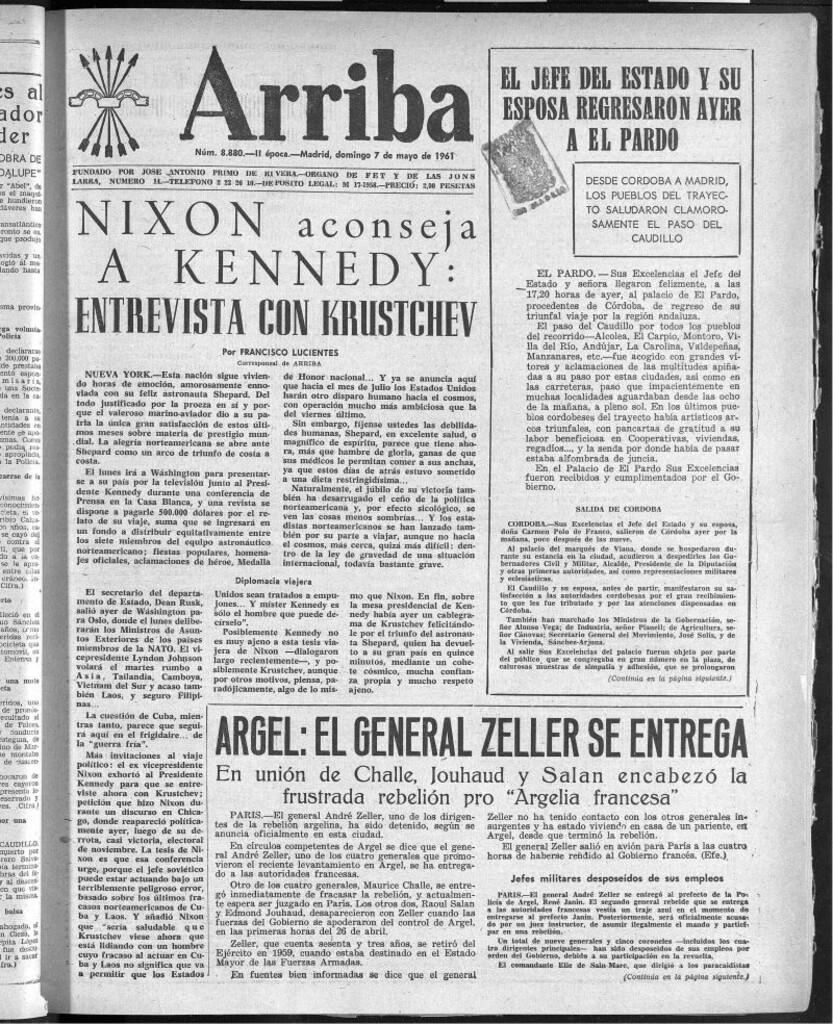 Miniatura de Arriba del 7 de mayo de 1961