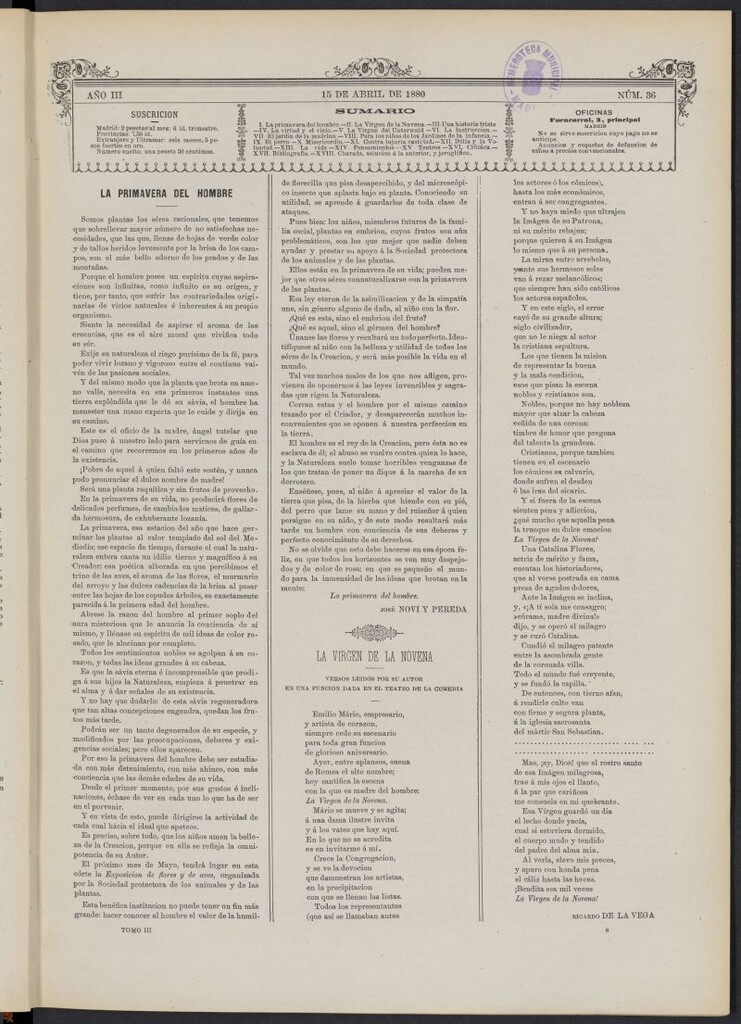 Miniatura de La Ilustración de los Niños del 15 de abril de 1880, nº 36